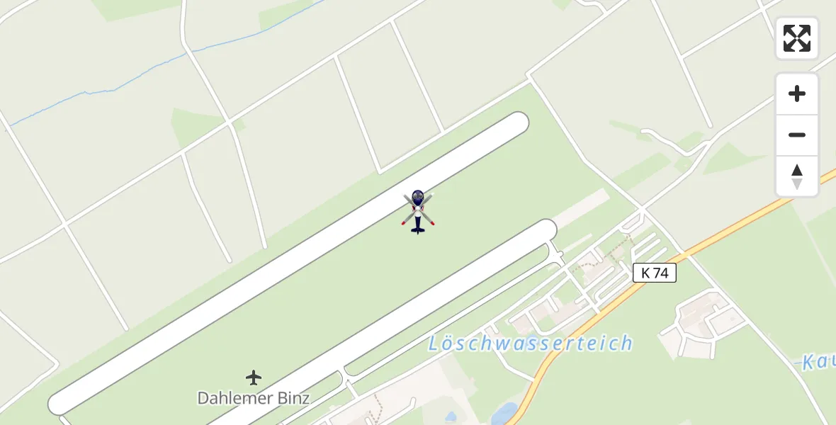 Flugroute Polizeihubschrauber Dahlemer Binz Flugplatz - Dahlemer Binz Flugplatz, 04 Mai 2026, 09:02