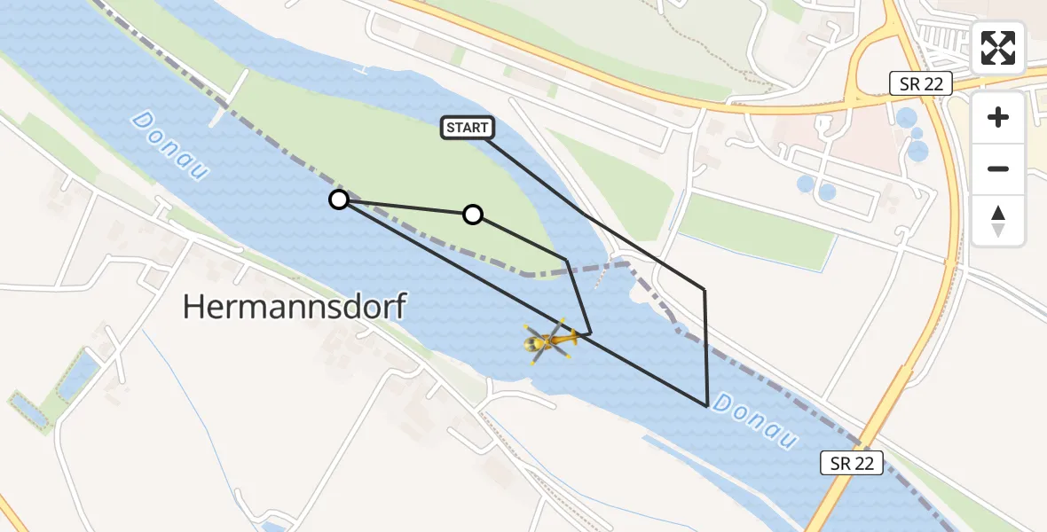 Flugroute Rettungshubschrauber Bogen - Aiterhofen, 04 Mai 2026, 09:23