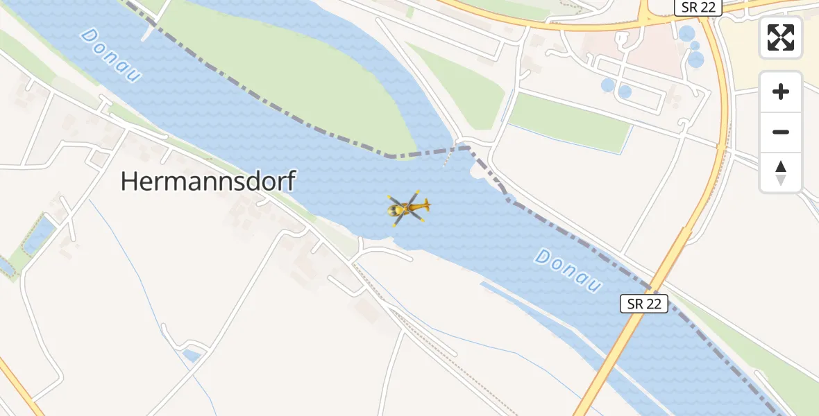 Flugroute Rettungshubschrauber Aiterhofen - Aiterhofen, 04 Mai 2026, 09:28