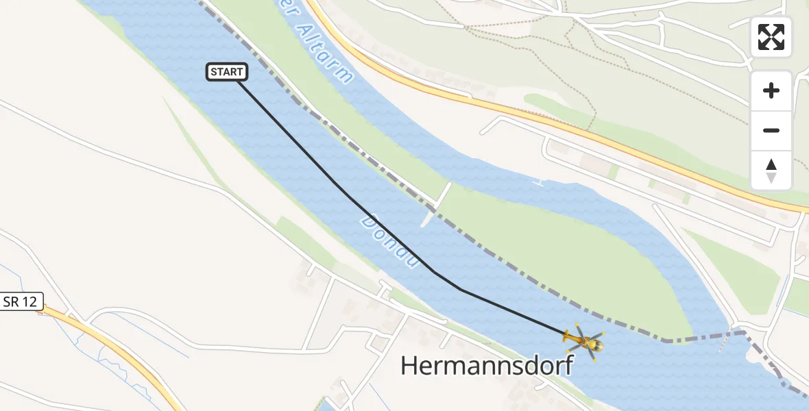 Flugroute Rettungshubschrauber Aiterhofen - Aiterhofen, 04 Mai 2026, 09:36