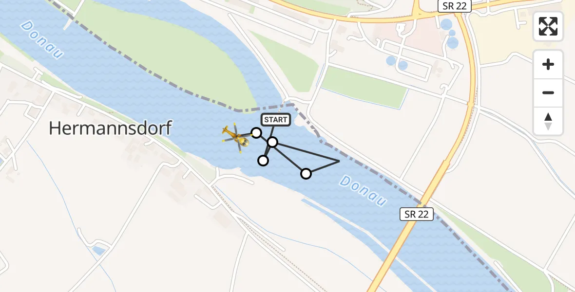 Flugroute Rettungshubschrauber Bogen - Aiterhofen, 04 Mai 2026, 10:07