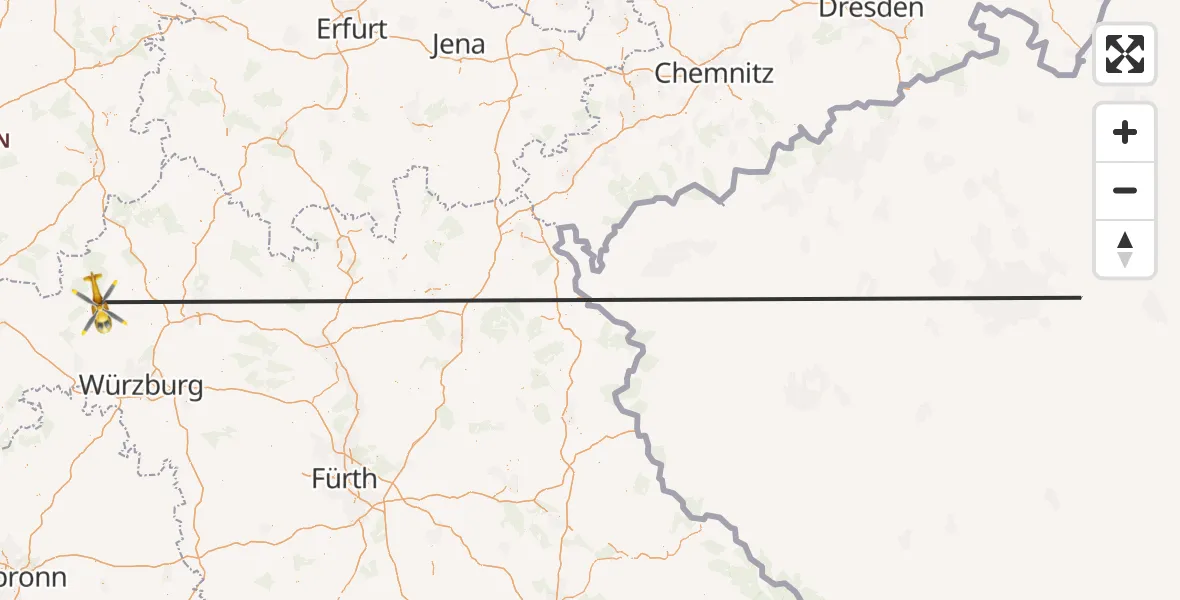 Flugroute Rettungshubschrauber Gemünden a.Main - Gemünden a.Main, 04 Mai 2026, 10:11