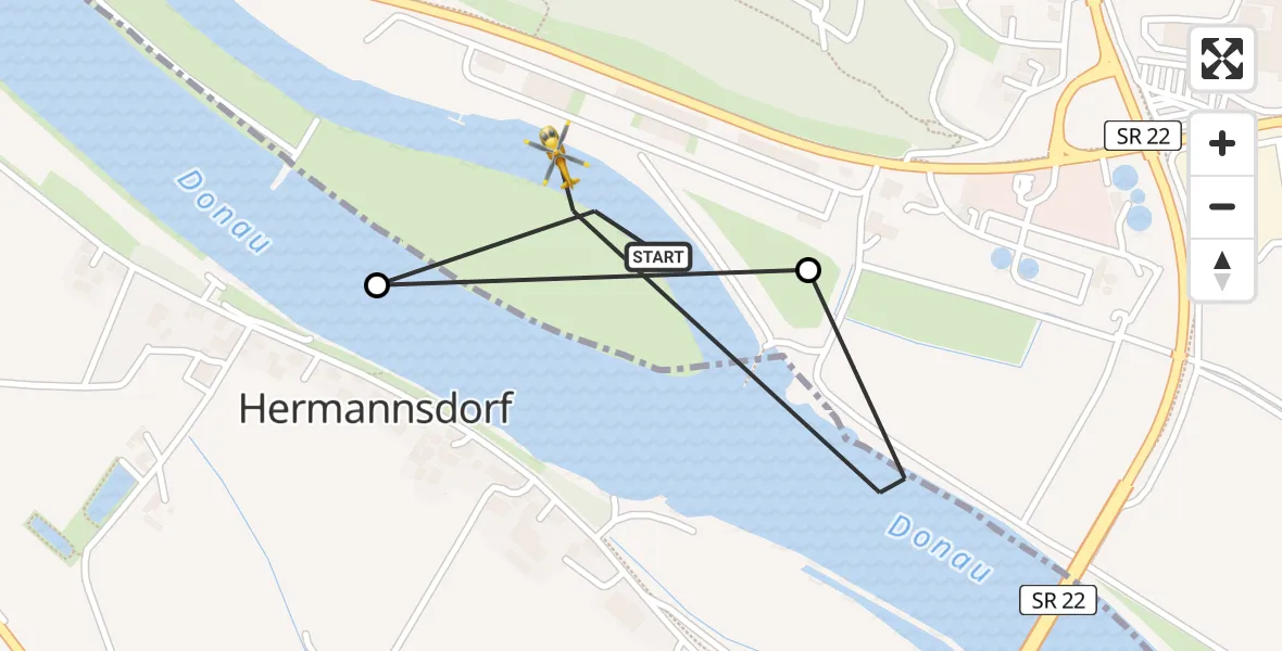 Flugroute Rettungshubschrauber Bogen - Bogen, 04 Mai 2026, 10:13