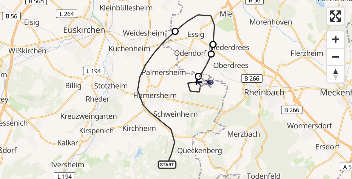 Flugroute Polizeihubschrauber Euskirchen - Euskirchen, 04 Mai 2026, 10:36