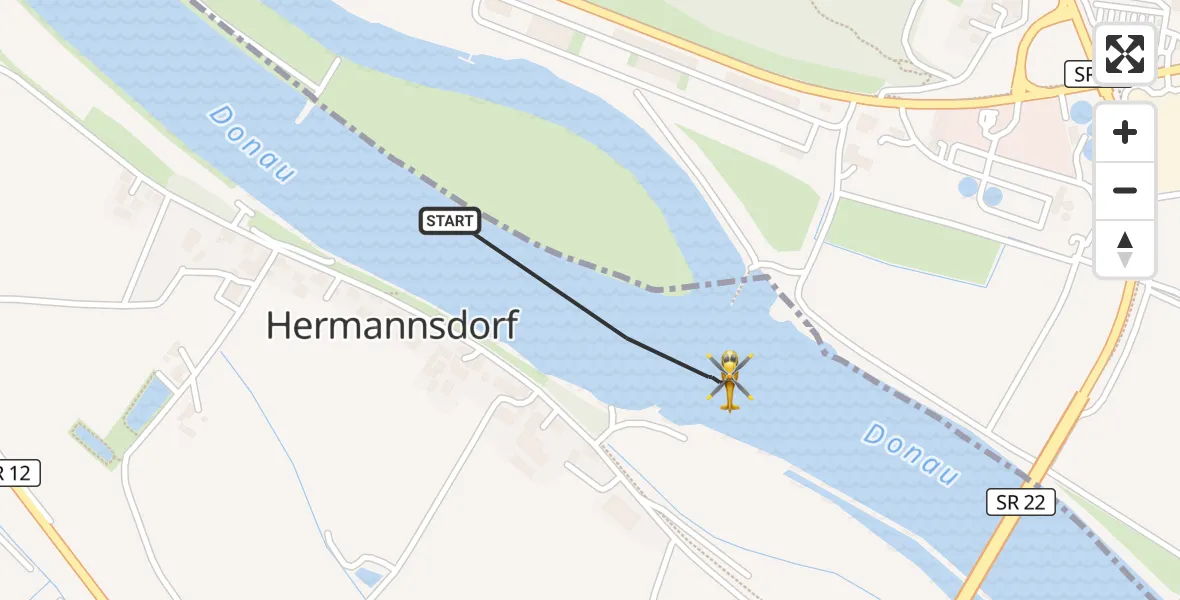 Flugroute Rettungshubschrauber Aiterhofen - Aiterhofen, 04 Mai 2026, 10:58