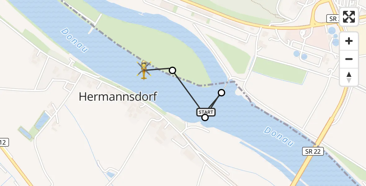 Flugroute Rettungshubschrauber Aiterhofen - Aiterhofen, 04 Mai 2026, 11:08