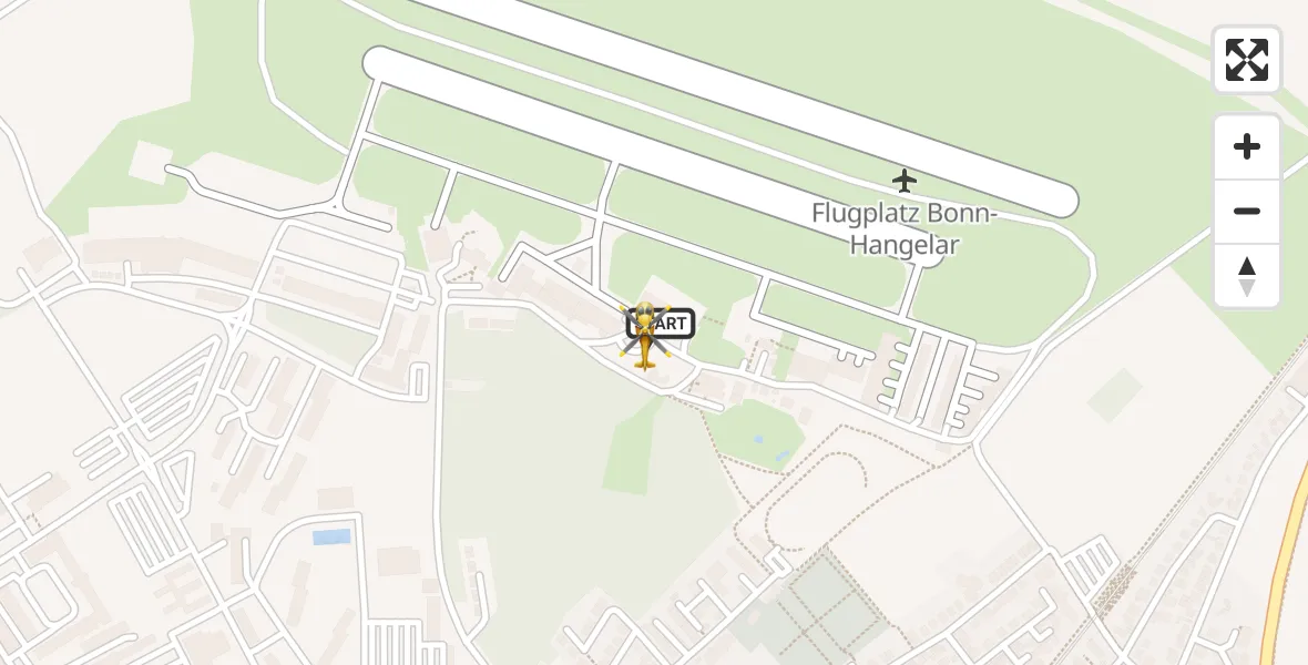 Flugroute Rettungshubschrauber Bonn-Hangelar Flugplatz - Bonn-Hangelar Flugplatz, 04 Mai 2026, 11:26