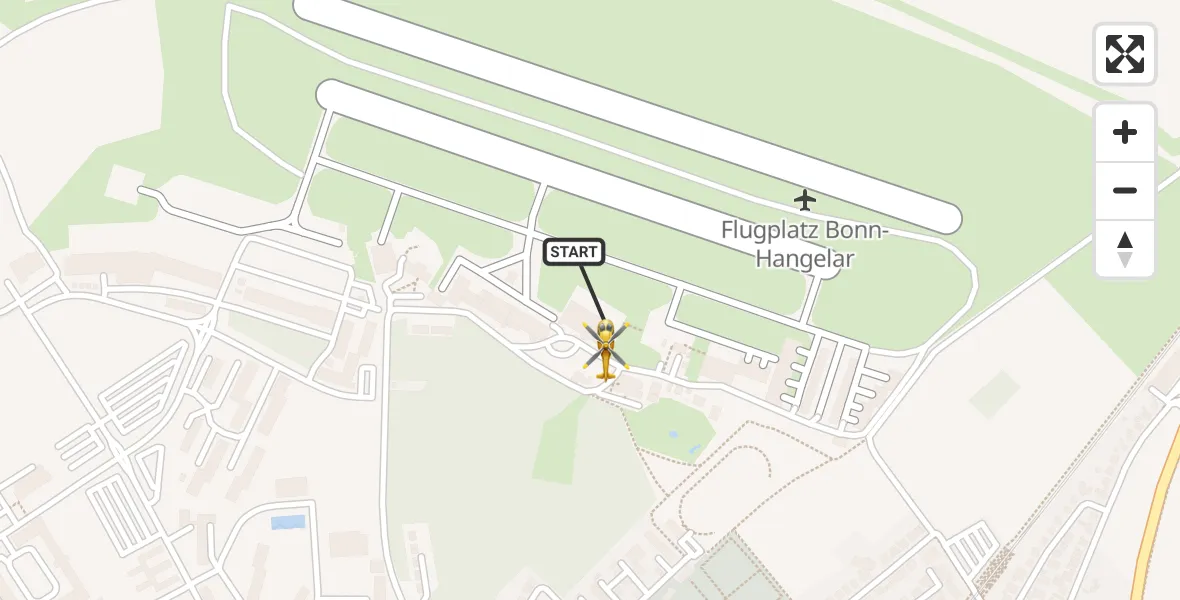 Flugroute Rettungshubschrauber Bonn-Hangelar Flugplatz - Bonn-Hangelar Flugplatz, 04 Mai 2026, 11:45