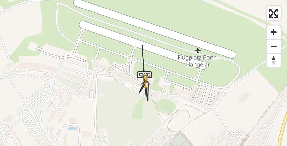 Flugroute Rettungshubschrauber Bonn-Hangelar Flugplatz - Bonn-Hangelar Flugplatz, 04 Mai 2026, 11:50