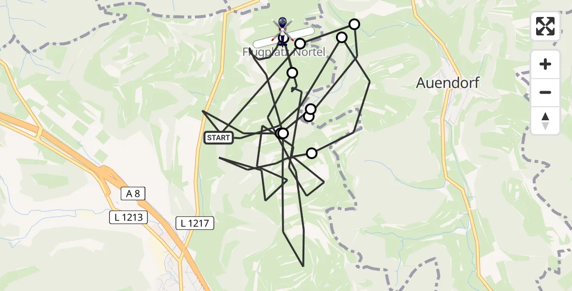 Flugroute Polizeihubschrauber Gruibingen - Gruibingen-Nortel Flugplatz, 04 Mai 2026, 11:51