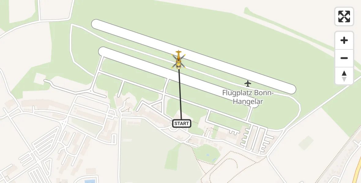 Flugroute Rettungshubschrauber Bonn-Hangelar Flugplatz - Bonn-Hangelar Flugplatz, 04 Mai 2026, 11:57