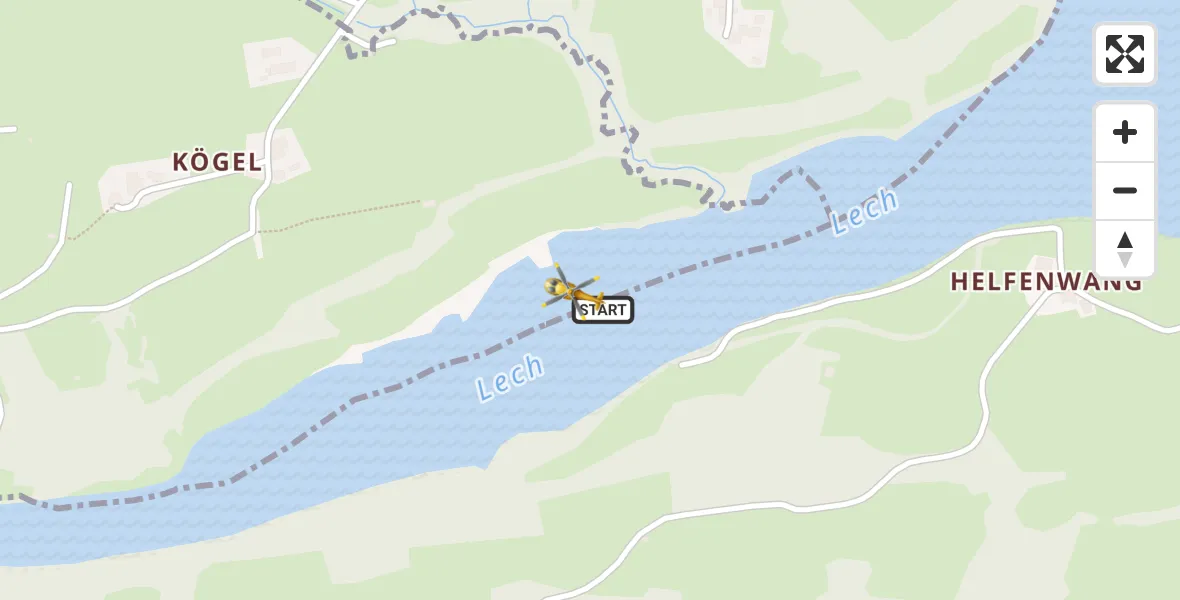 Flugroute Rettungshubschrauber Roßhaupten - Roßhaupten, 04 Mai 2026, 12:23