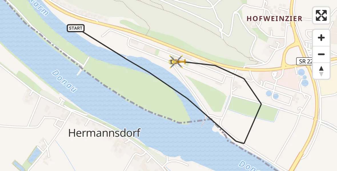Flugroute Rettungshubschrauber Bogen - Bogen, 04 Mai 2026, 12:38