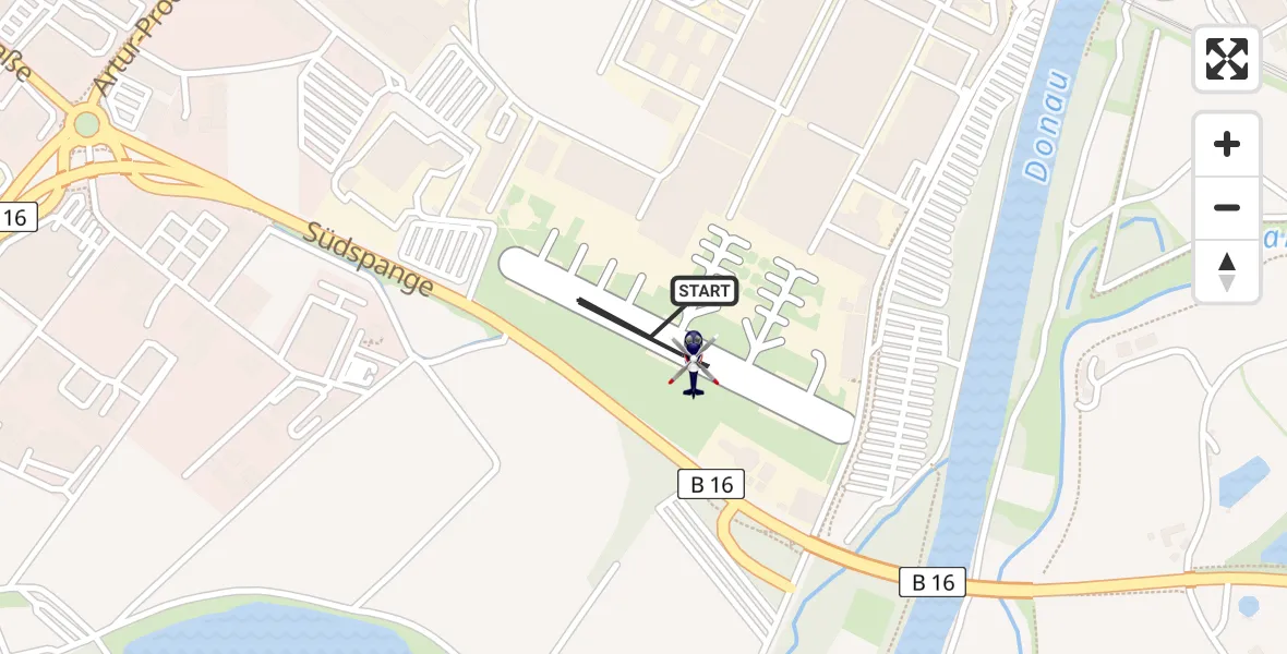 Flugroute Polizeihubschrauber Donauwörth Hubschrauberlandeplatz - Donauwörth Hubschrauberlandeplatz, 04 Mai 2026, 12:56