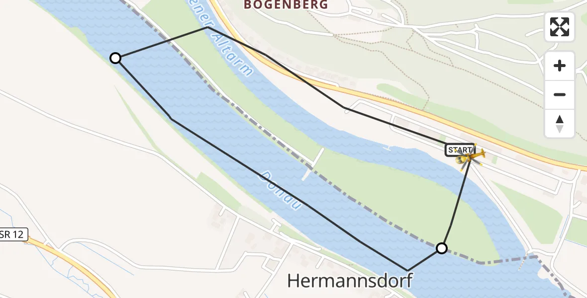 Flugroute Rettungshubschrauber Bogen - Bogen, 04 Mai 2026, 12:59