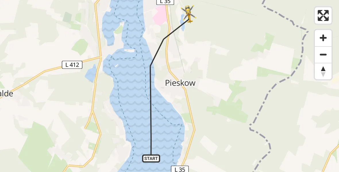 Flugroute Rettungshubschrauber Bad Saarow - Bad Saarow, 04 Mai 2026, 13:16