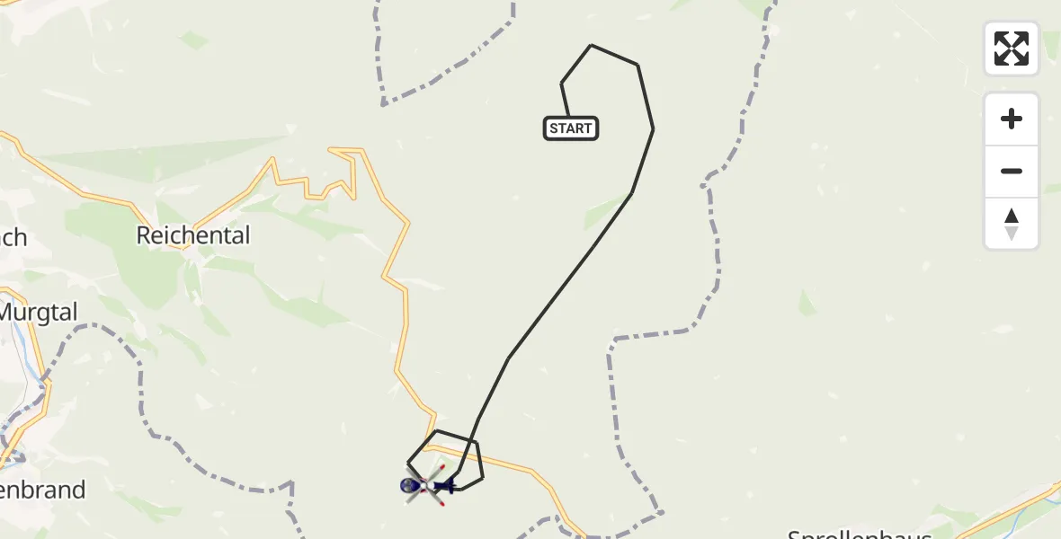 Flugroute Polizeihubschrauber Gernsbach - Gernsbach, 04 Mai 2026, 13:42