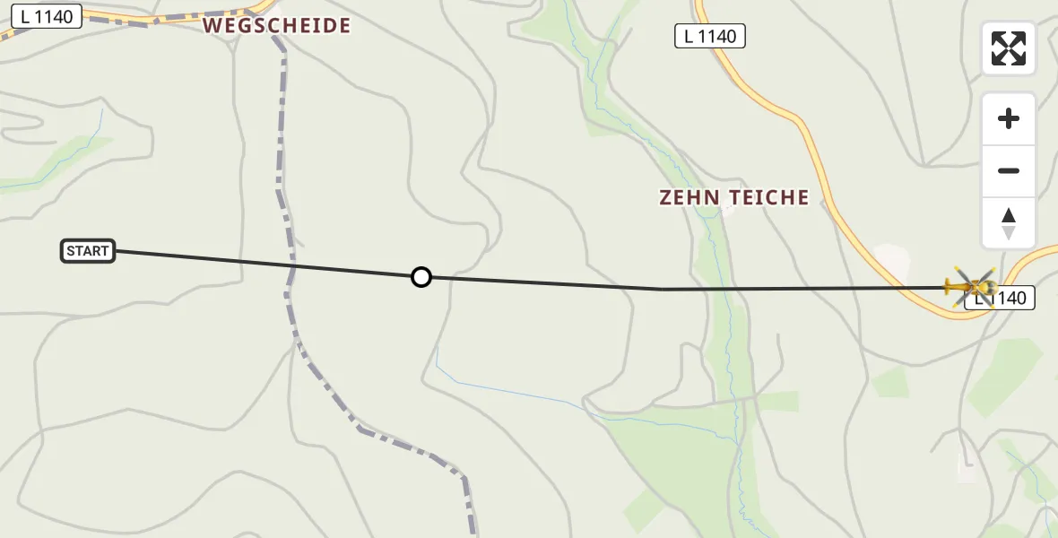 Flugroute Rettungshubschrauber Schleusingen - Suhl, 04 Mai 2026, 14:17