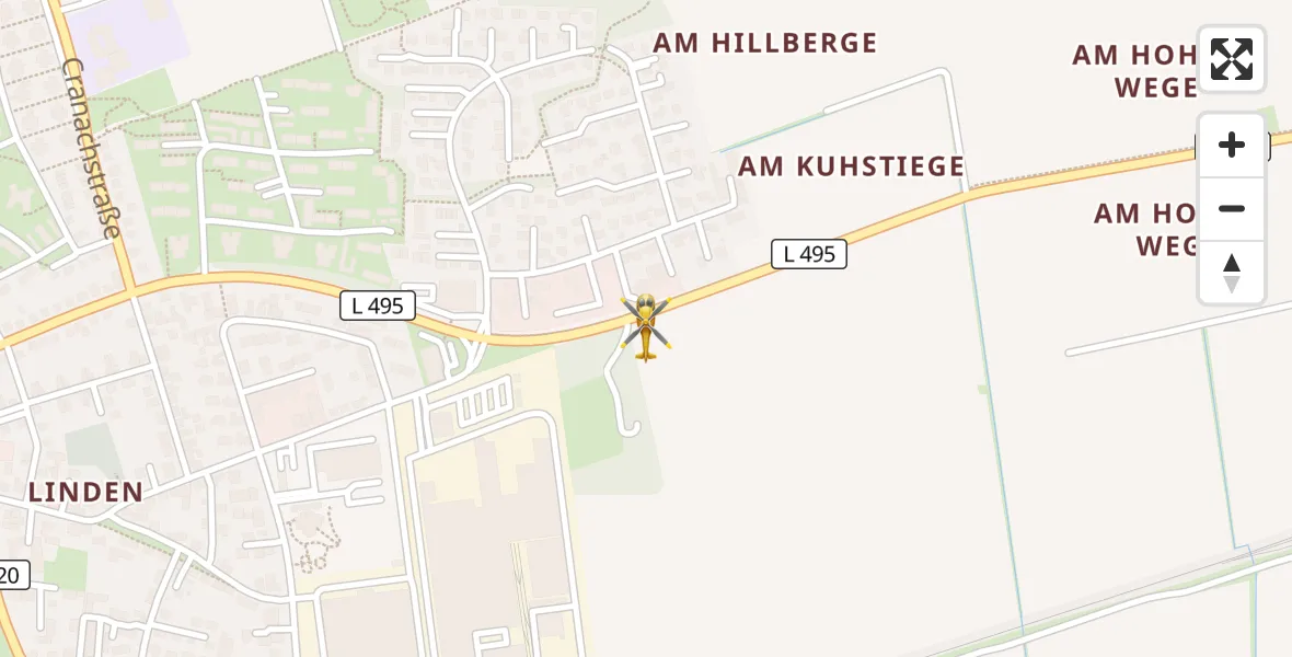 Flugroute Rettungshubschrauber Wolfenbüttel - Wolfenbüttel, 04 Mai 2026, 14:29