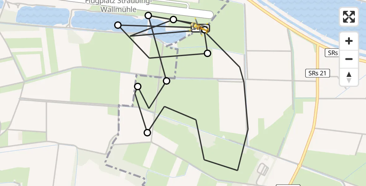 Flugroute Rettungshubschrauber Straubing - Straubing, 04 Mai 2026, 15:14