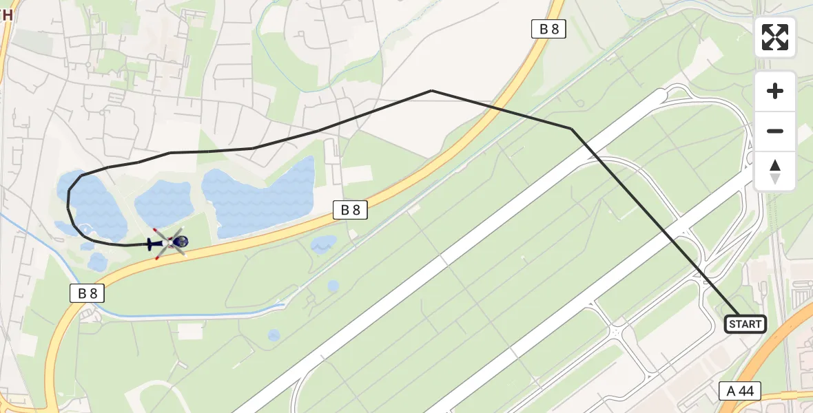 Flugroute Polizeihubschrauber Düsseldorf Flughafen - Düsseldorf Flughafen, 04 Mai 2026, 16:27