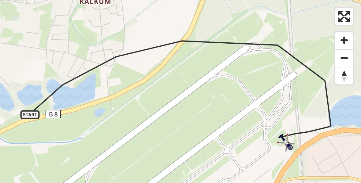 Flugroute Polizeihubschrauber Düsseldorf Flughafen - Düsseldorf Flughafen, 04 Mai 2026, 17:03