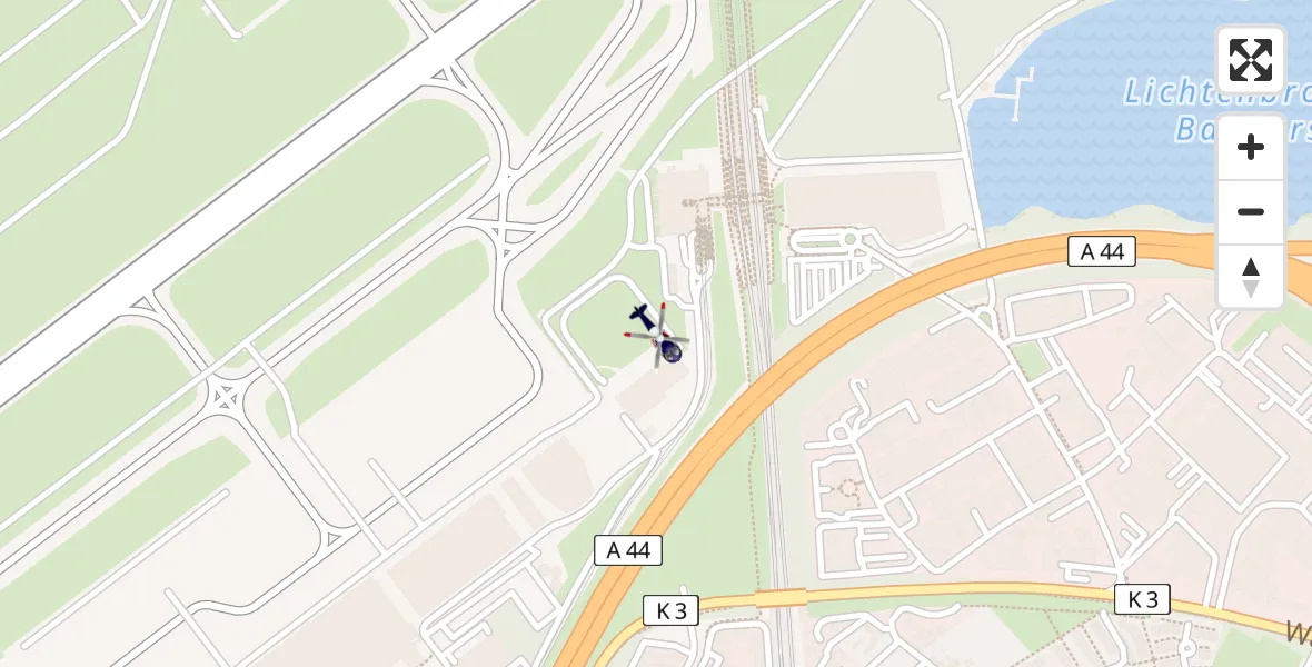 Flugroute Polizeihubschrauber Düsseldorf Flughafen - Düsseldorf Flughafen, 04 Mai 2026, 17:06