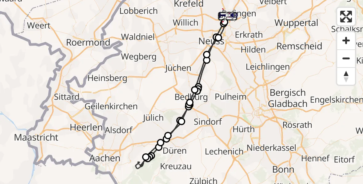 Flugroute Polizeihubschrauber Düsseldorf Flughafen - Düsseldorf Flughafen, 04 Mai 2026, 18:06