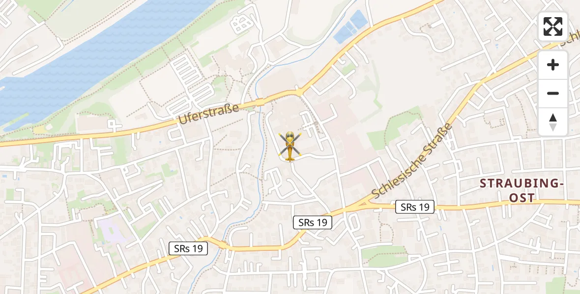Flugroute Rettungshubschrauber Sankt Elisabeth Hospital Straubing - Sankt Elisabeth Hospital Straubing, 04 Mai 2026, 18:20