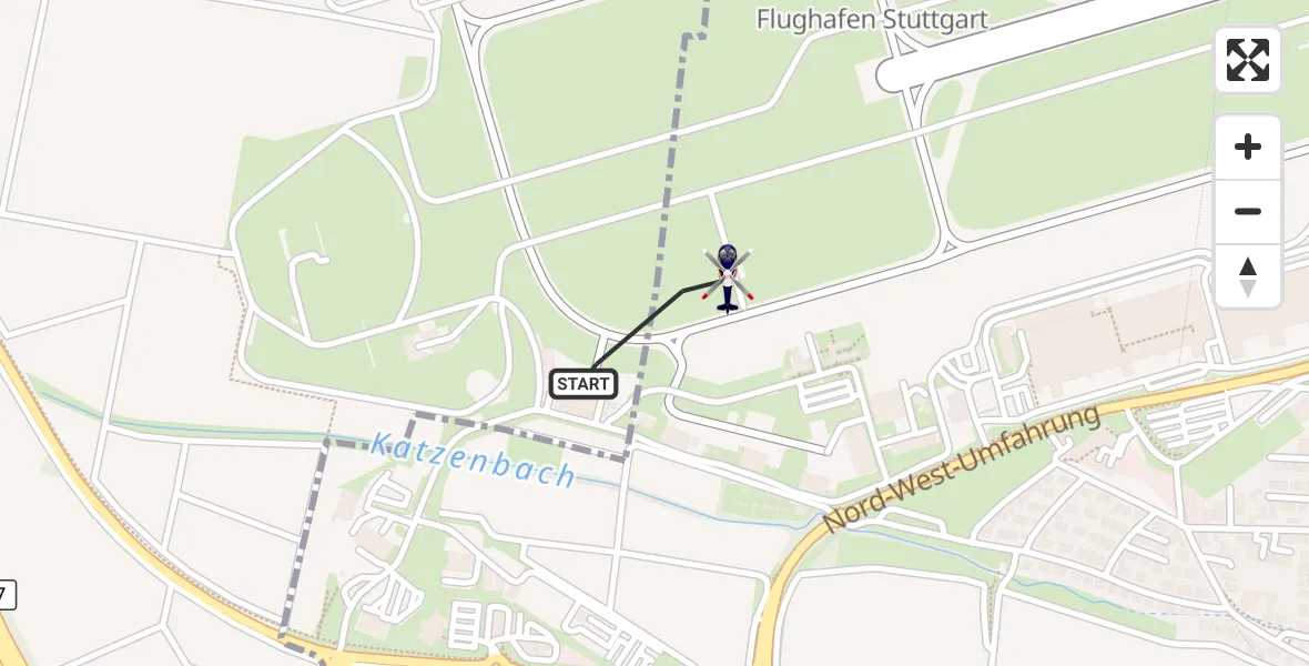 Flugroute Polizeihubschrauber Flughafen Stuttgart - Flughafen Stuttgart, 04 Mai 2026, 18:41