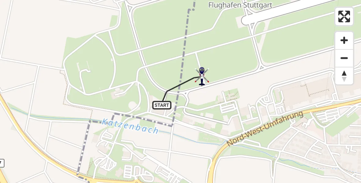 Flugroute Polizeihubschrauber Flughafen Stuttgart - Flughafen Stuttgart, 04 Mai 2026, 20:27