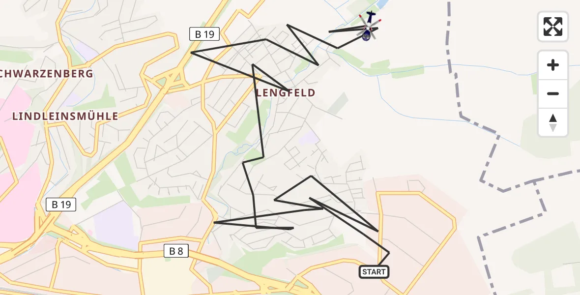 Flugroute Polizeihubschrauber Würzburg - Würzburg, 04 Mai 2026, 20:43
