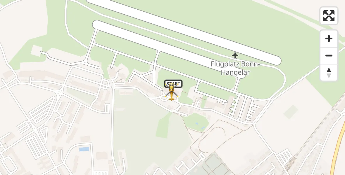 Flugroute Rettungshubschrauber Bonn-Hangelar Flugplatz - Bonn-Hangelar Flugplatz, 05 Mai 2026, 06:00