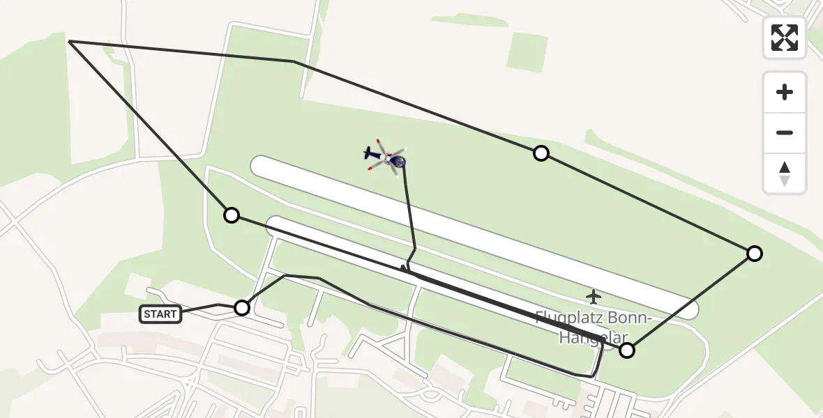 Flugroute Polizeihubschrauber Sankt Augustin - Bonn-Hangelar Flugplatz, 05 Mai 2026, 06:11