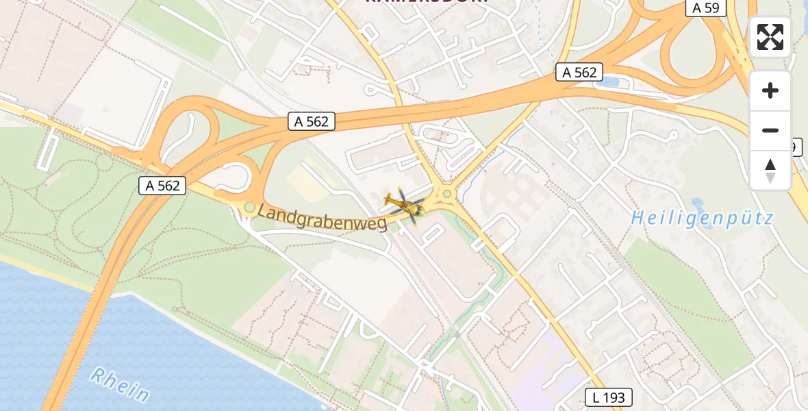 Flugroute Rettungshubschrauber Bonn - Bonn, 05 Mai 2026, 06:24