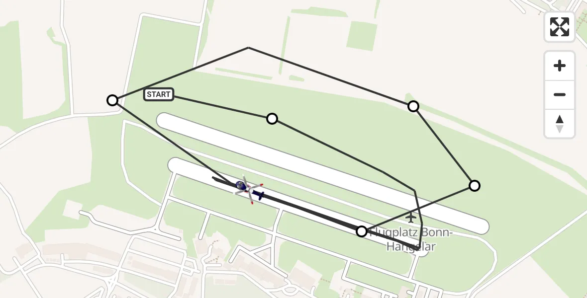 Flugroute Polizeihubschrauber Sankt Augustin - Bonn-Hangelar Flugplatz, 05 Mai 2026, 06:43