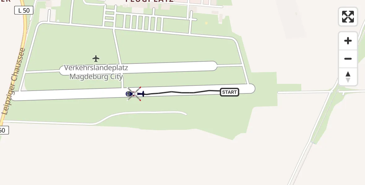 Flugroute Polizeihubschrauber Magdeburg City Flugplatz - Magdeburg City Flugplatz, 05 Mai 2026, 07:30