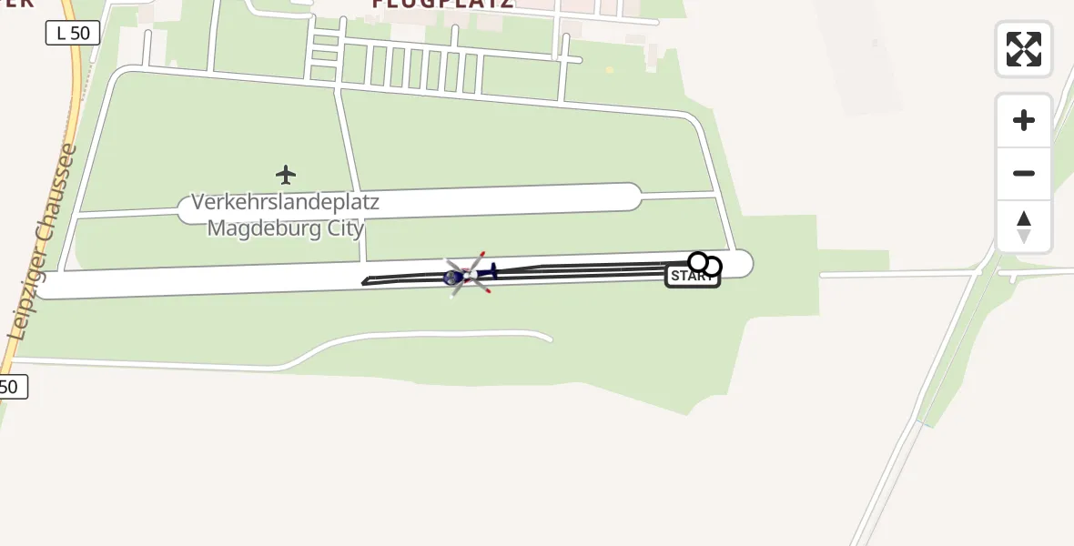 Flugroute Polizeihubschrauber Magdeburg City Flugplatz - Magdeburg City Flugplatz, 05 Mai 2026, 07:39