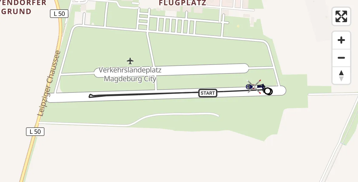 Flugroute Polizeihubschrauber Magdeburg City Flugplatz - Magdeburg City Flugplatz, 05 Mai 2026, 07:45