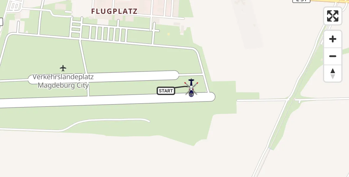 Flugroute Polizeihubschrauber Magdeburg City Flugplatz - Magdeburg City Flugplatz, 05 Mai 2026, 08:02