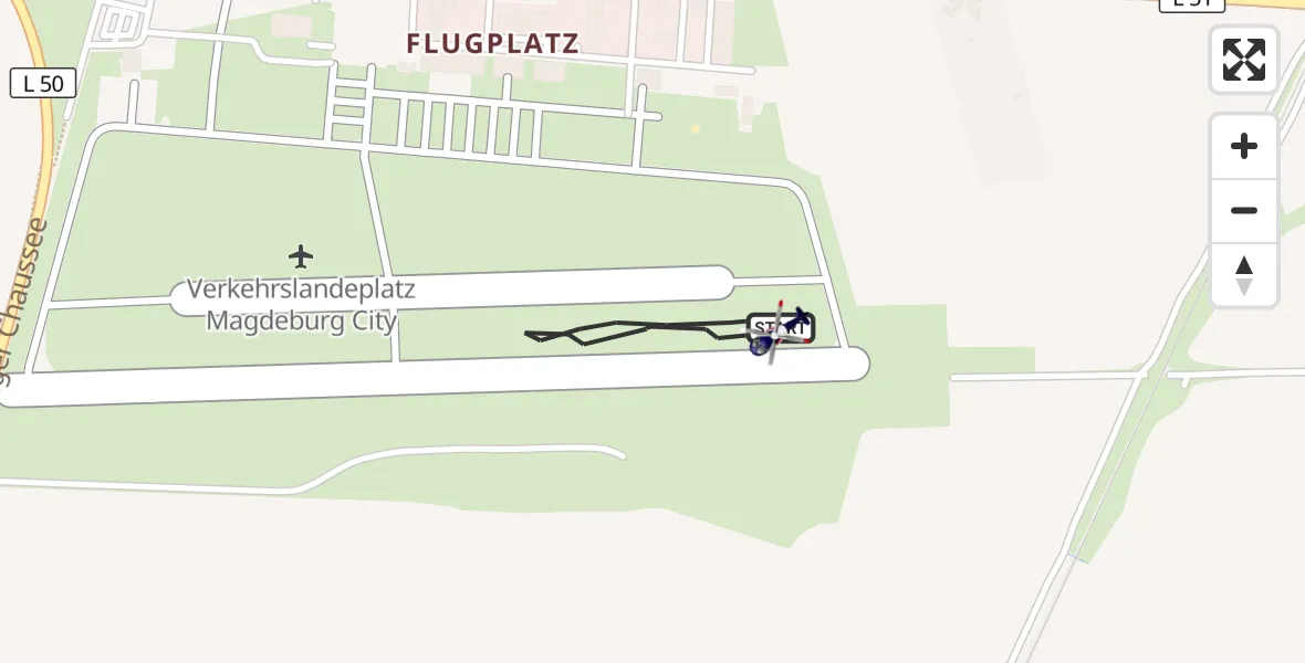 Flugroute Polizeihubschrauber Magdeburg City Flugplatz - Magdeburg City Flugplatz, 05 Mai 2026, 08:07