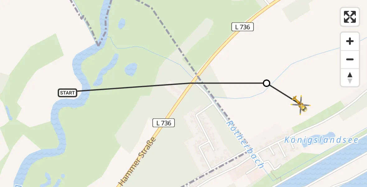 Flugroute Rettungshubschrauber Lünen - Bergkamen, 05 Mai 2026, 08:30