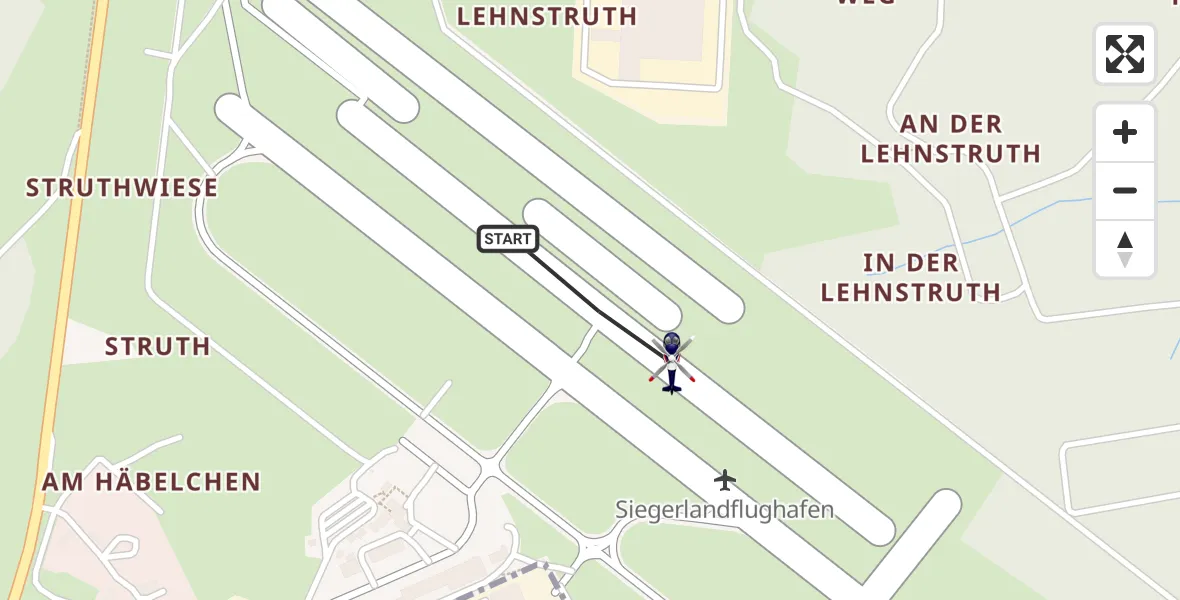 Flugroute Polizeihubschrauber Siegerland Flughafen - Siegerland Flughafen, 05 Mai 2026, 08:35