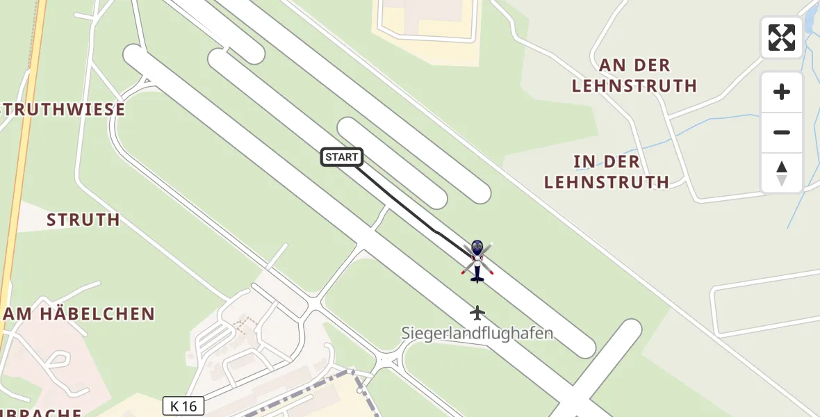 Flugroute Polizeihubschrauber Siegerland Flughafen - Siegerland Flughafen, 05 Mai 2026, 08:48