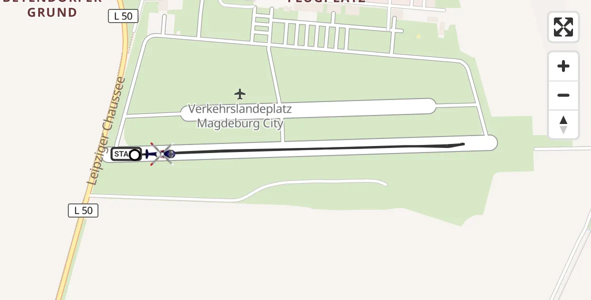 Flugroute Polizeihubschrauber Magdeburg - Magdeburg City Flugplatz, 05 Mai 2026, 08:59