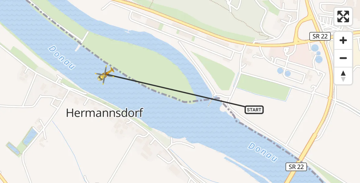 Flugroute Rettungshubschrauber Bogen - Aiterhofen, 05 Mai 2026, 09:03