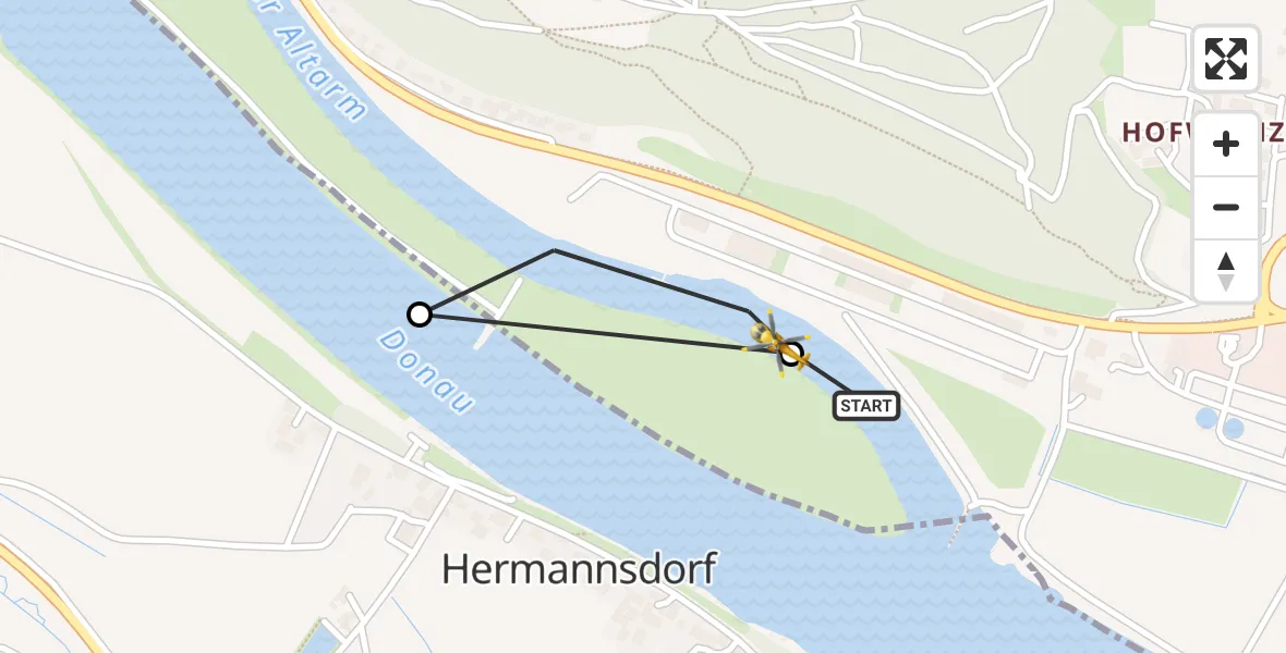 Flugroute Rettungshubschrauber Bogen - Bogen, 05 Mai 2026, 09:08