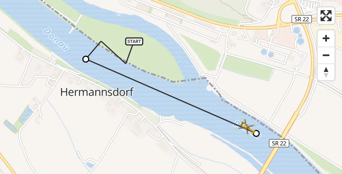 Flugroute Rettungshubschrauber Bogen - Bogen, 05 Mai 2026, 09:15