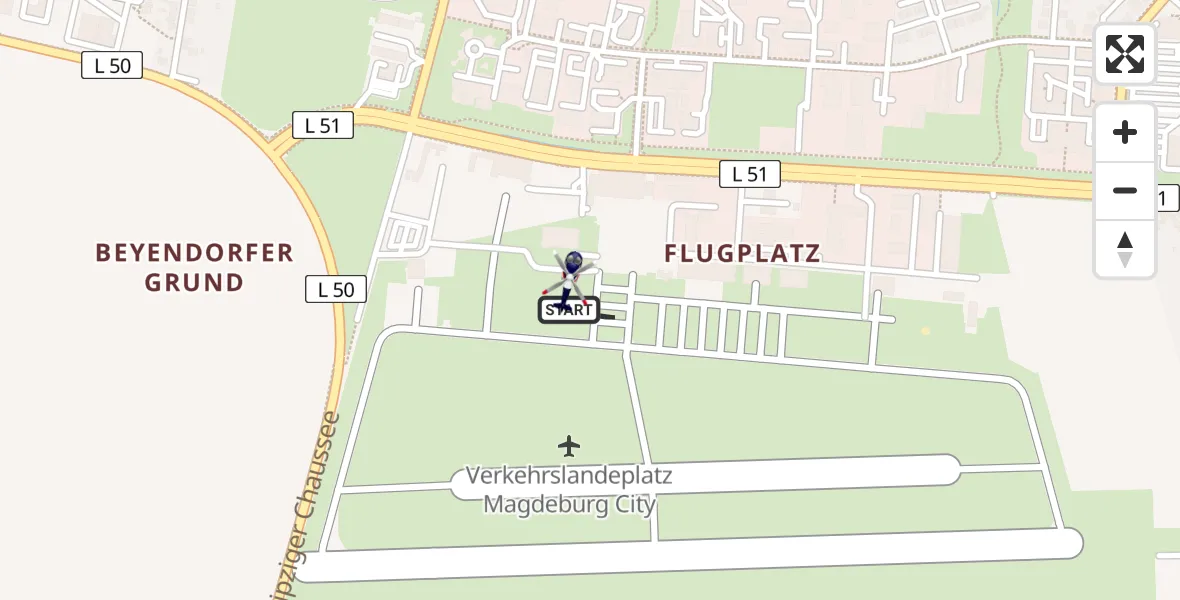 Flugroute Polizeihubschrauber Magdeburg City Flugplatz - Magdeburg City Flugplatz, 05 Mai 2026, 09:16