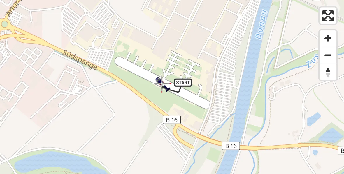 Flugroute Polizeihubschrauber Donauwörth Hubschrauberlandeplatz - Donauwörth Hubschrauberlandeplatz, 05 Mai 2026, 10:56